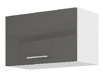 Horní kuchyňská skříňka Lavera 60 GU 36 1F (bílá + lesk šedý)