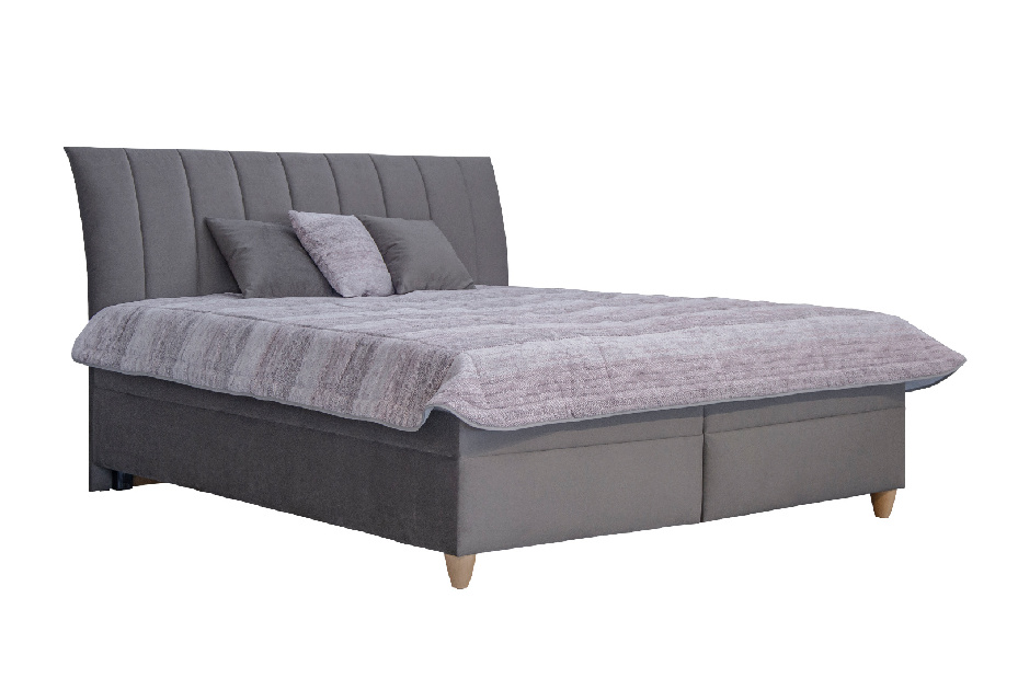 Manželská postel 160 cm Blanár Mauri (šedá) (s roštem a matracím Nelly Plus)