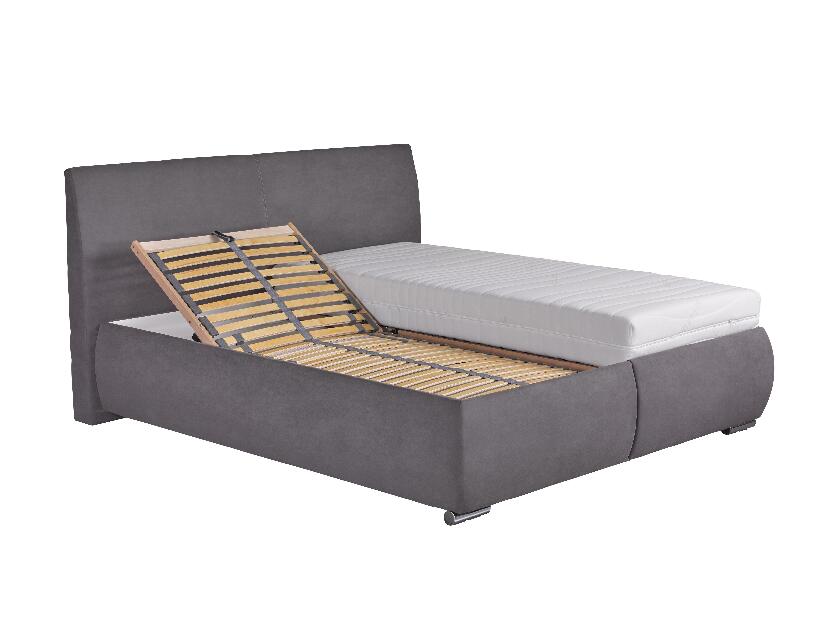 Manželská postel 180 cm Blanár Idaho (šedá) (s roštem a matrací Ivana Plus)