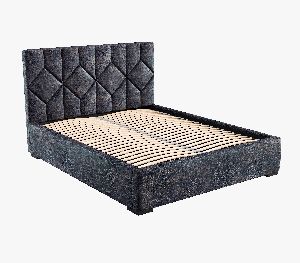 Čalouněná postel 140x200 cm Veggie 1 (tmavě šedá)