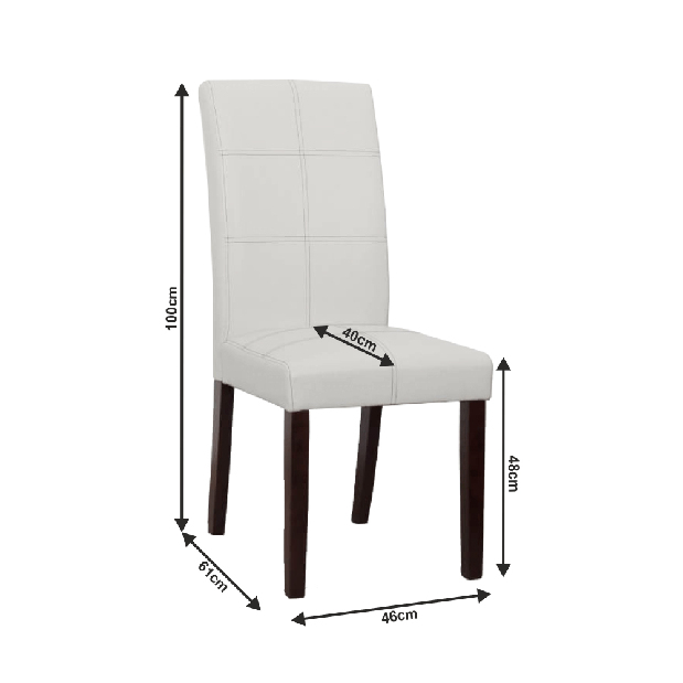Set 2 ks. jídelních židlí Rianara R2 (bílá + ořech tmavý) *výprodej