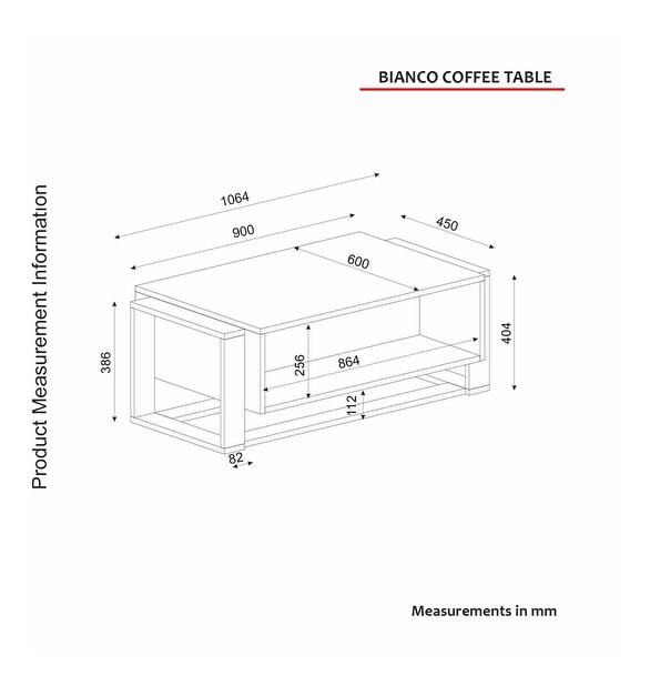 Konferenční stolek Biano (bílá + zlatá)