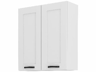 Horní dvoudveřová kuchyňská skříňka Lucid 80 G 90 2F (bílá + bílá)