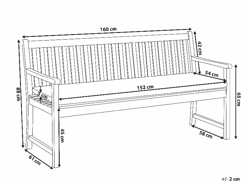 Zahradní lavice 160 cm VESTFOLD (dřevo) (modrý podsedák)