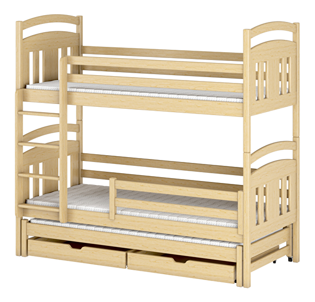 Dětská postel 90 cm IVA (s roštem a úl. prostorem) (borovice)