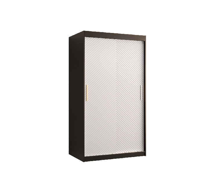 Šatní skříň 100 cm Riana Slimo 1 100 (černá + bílá matná)