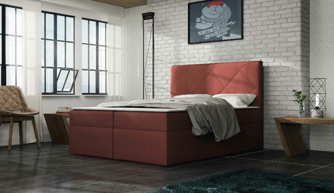 Manželská postel 160 cm Octavius (s matrací) (Bordó) *výprodej