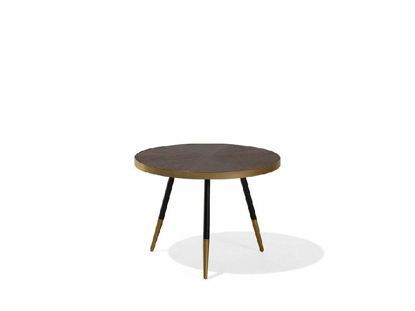 Konferenční stolek Renola (tmavé dřevo) (zlaté nohy)