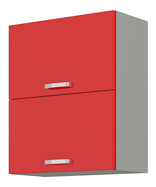 Horní kuchyňská skříňka Roslyn 60 GU 72 2F (červená + šedá)