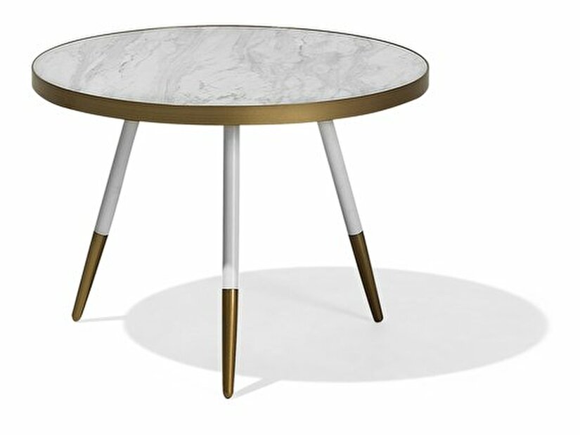 Konferenční stolek Renola (bílá) (zlaté nohy)