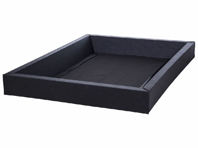 Manželská vodní postel 160 cm Anais (černá kůže) (s roštem a matrací)