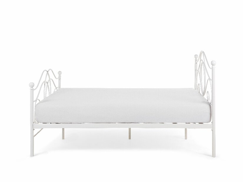 Manželská postel 180 cm LAURA (s roštem) (bílá)