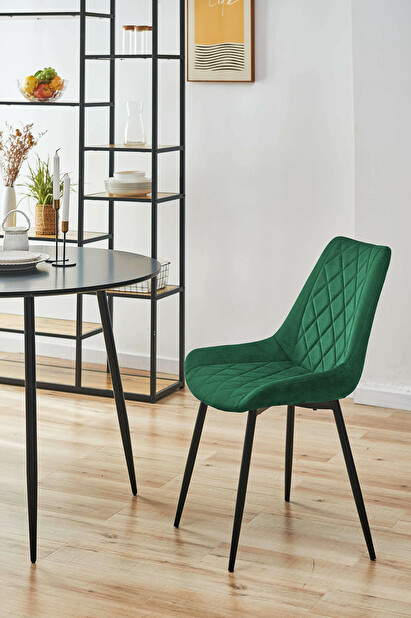 Jídelní židle Sariel (tmavě zelená) (2ks)