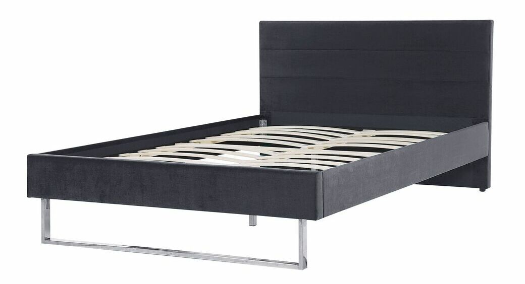 Manželská postel 140 cm BELAE (s roštem) (šedá)