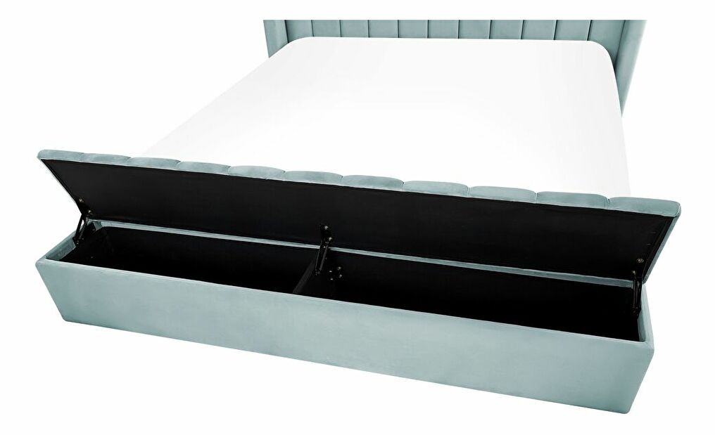 Manželská postel 180 cm Noya (mátová) (s roštem) (s úl. prostorem)