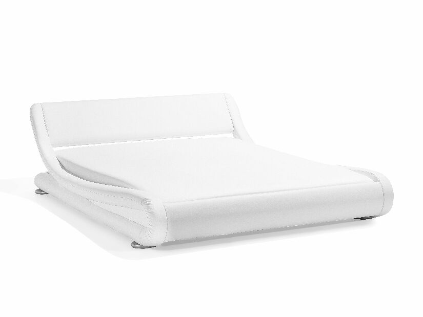 Manželská postel 180 cm AVENUE (s roštem) (bílá matná)