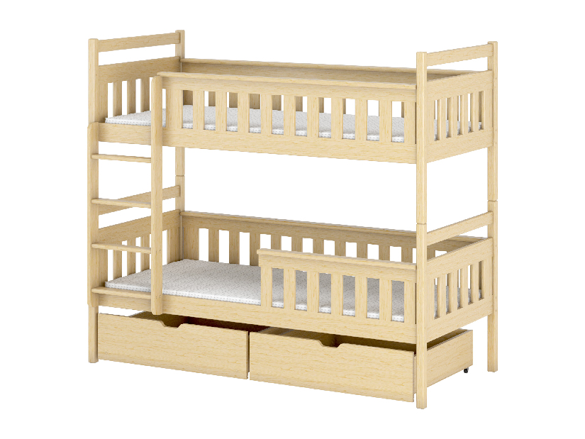 Dětská postel 90 cm Tommy (s roštem a úl. prostorem) (borovice)