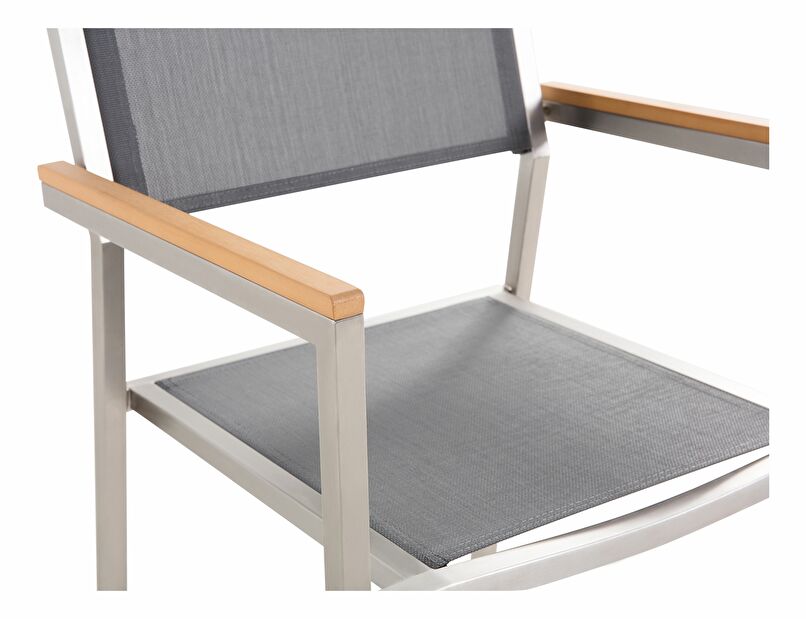 Zahradní set GROSSO (beton) (laminát HPL) (šedé židle) (pro 6 osob)