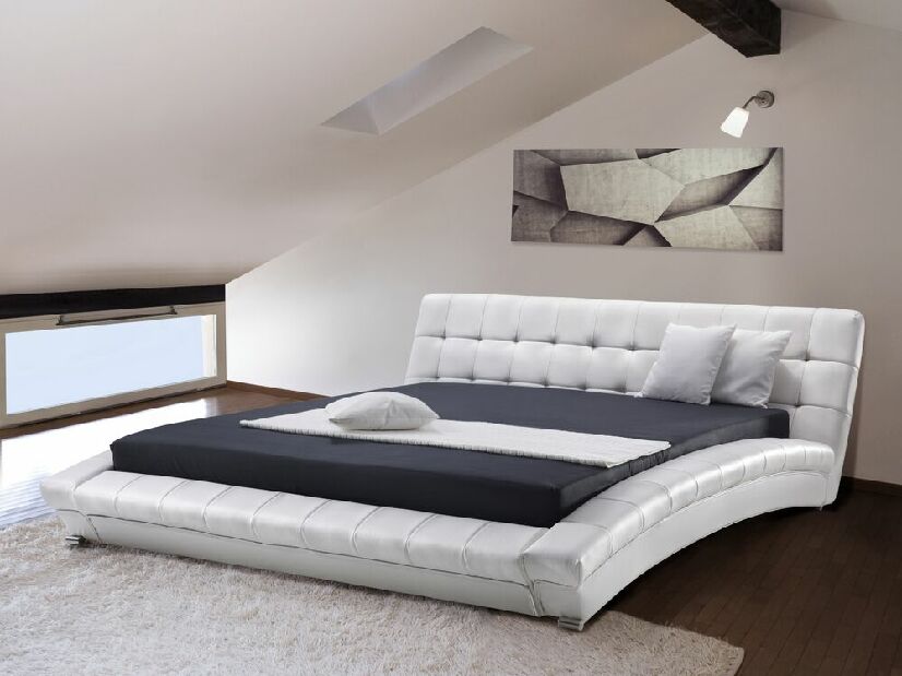 Manželská postel 180 cm LILLY (s roštem) (bílá)