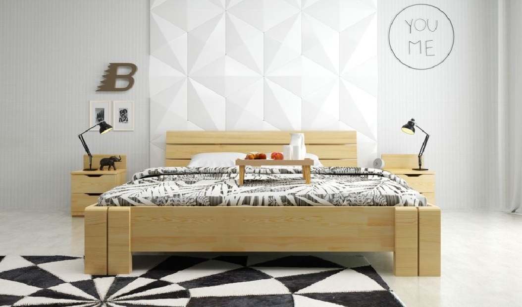 Manželská postel 160 cm Naturlig Tosen High BC (borovice)
