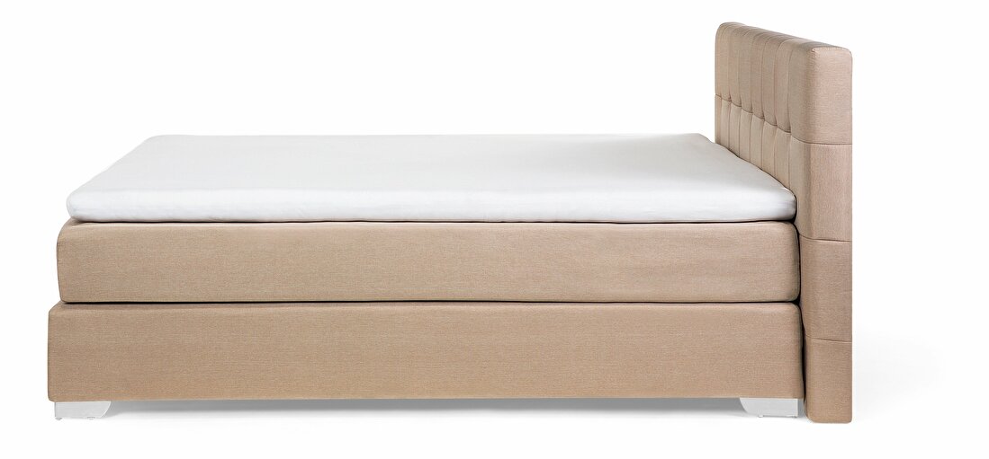 Manželská postel Boxspring 160 cm ADIR (s matracemi) (béžová)