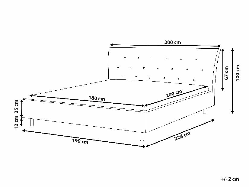Manželská postel 180 cm SANTORI (s roštem) (bílá)
