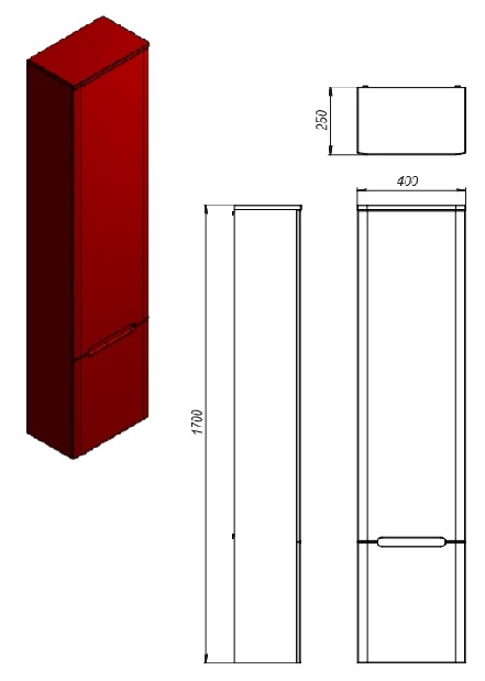Koupelnová skříňka na stěnu Juventa Tivoli TvP-190 B (L/P)