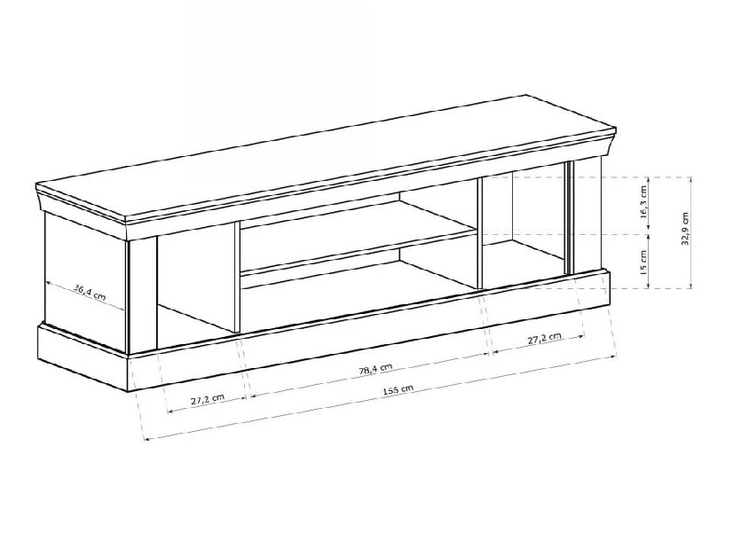 TV stolek/skříňka Atena 15 (jasan světlý)