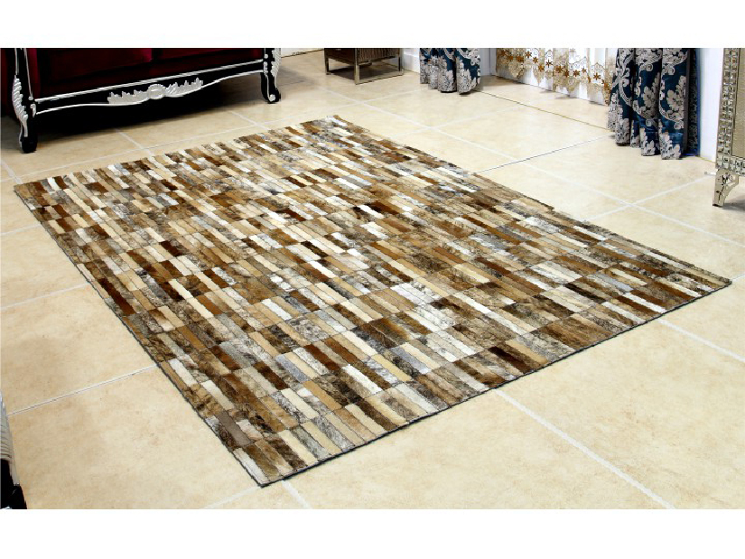 Kožený koberec TYP 05 (hovězí kůže + vzor patchwork) *výprodej