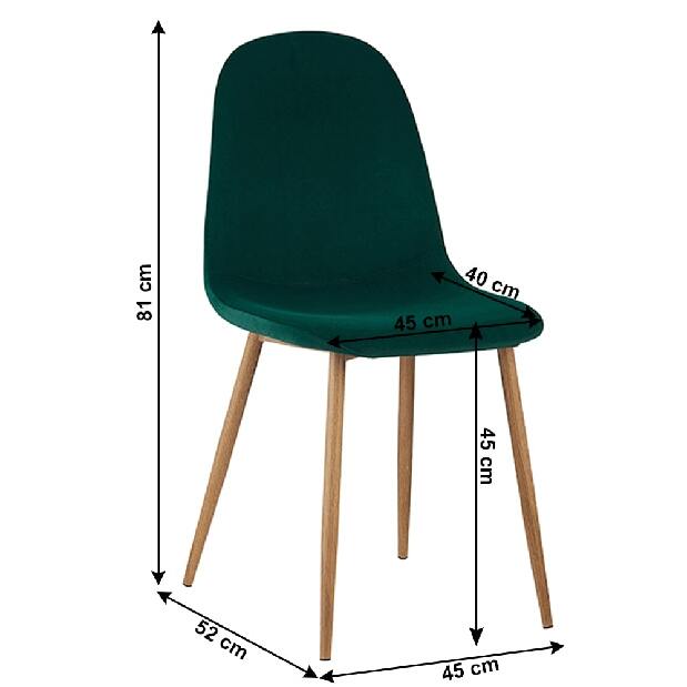 Jídelní židle Angelique (smaragdová + buk)