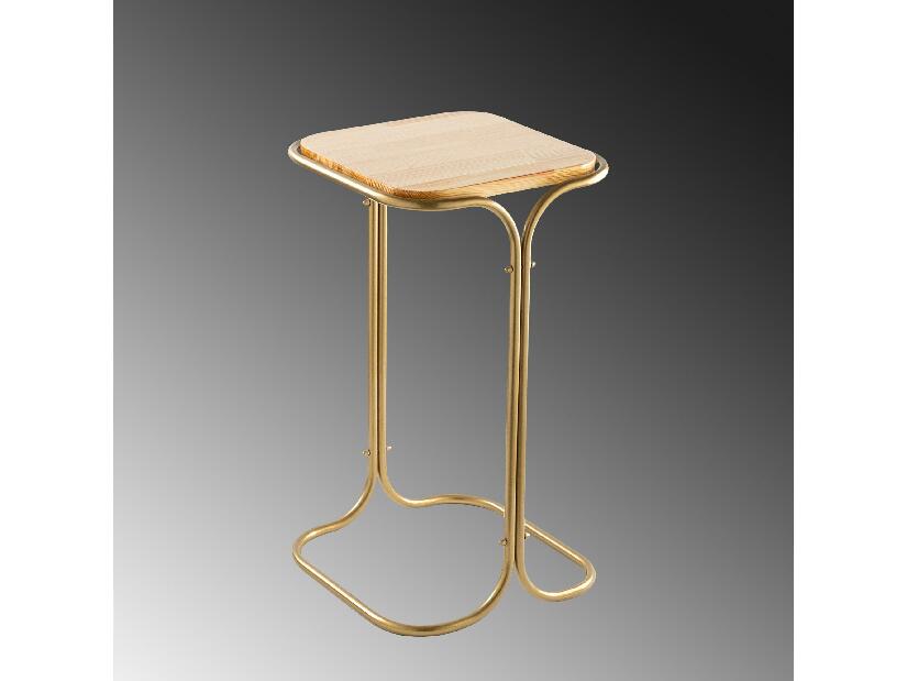 Příruční stolek Stevie C (zlatá + přírodní)