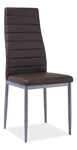 Jídelní židle Herbert alu (ekokůže hnědá)