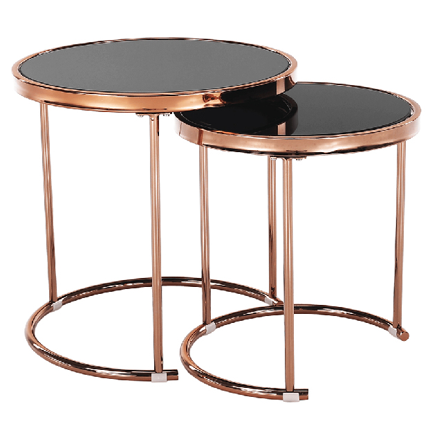 Konferenční stolek Monet (růžové zlato + černá)