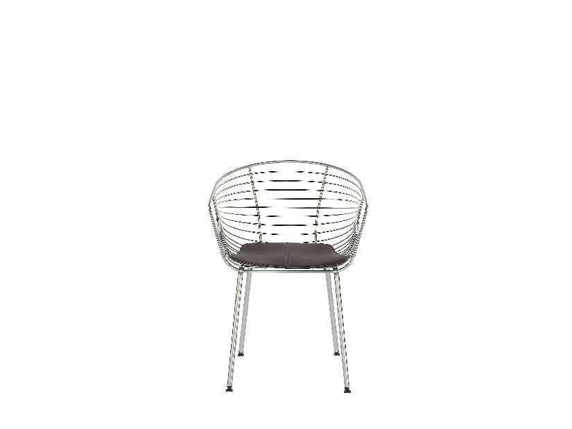 Set 2 ks. jídelních židlí HABIR (stříbrná)