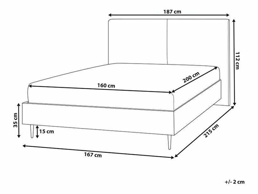Manželská postel 160 cm Izeza (šedá)