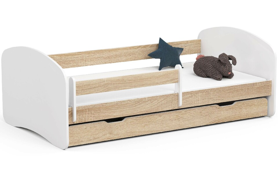 Dětská postel Pranshi III (dub sonoma) (s matrací)