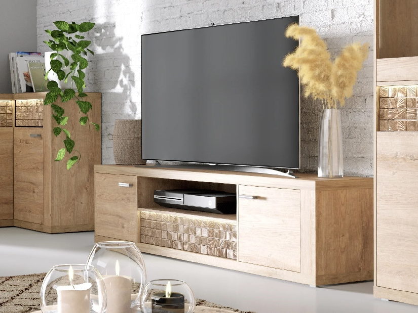 TV stolek/skříňka Nature 12 (s LED osvětlením) (dub ribbeck)