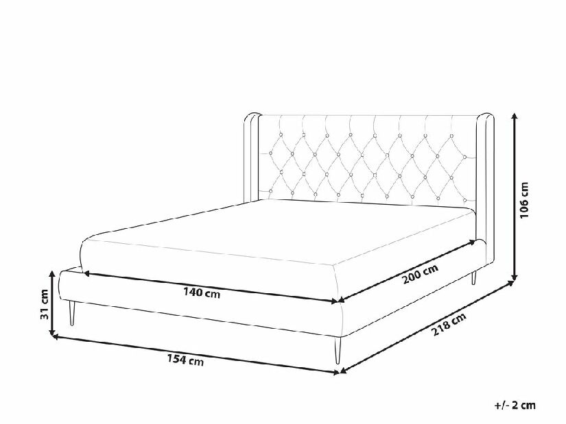 Manželská postel 140 cm Flora (šedá) (s roštem)