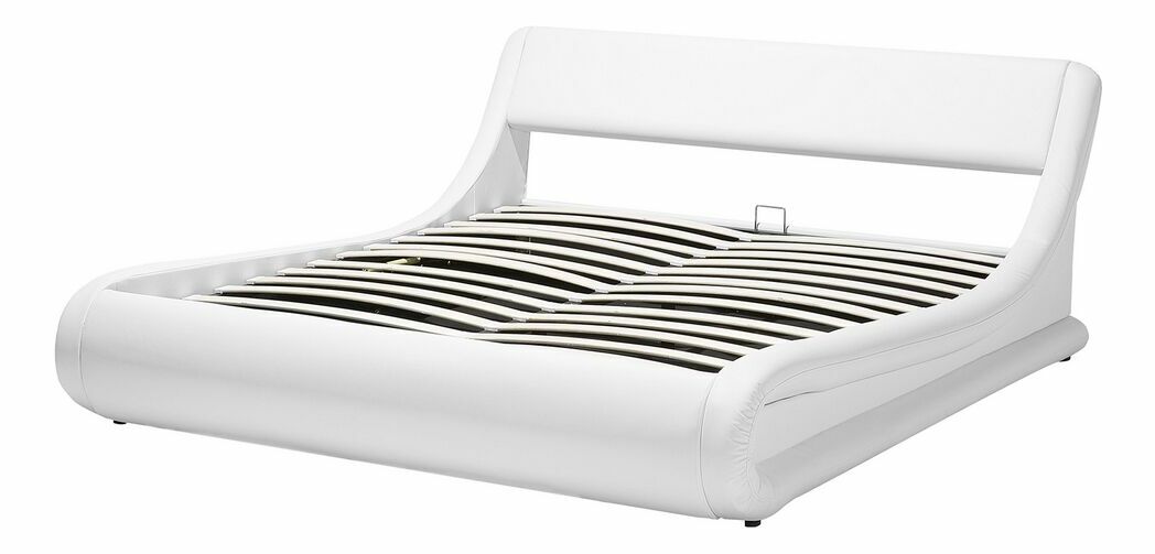 Manželská postel 160 cm AVENUE (s roštem a úl. Prostorem) (bílá)