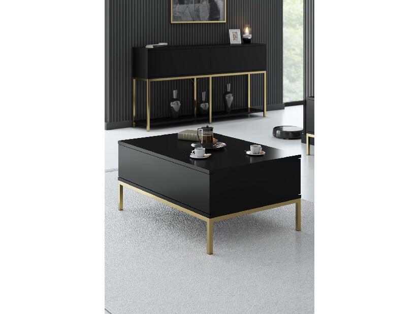 Konferenční stolek Lurde (černá + zlatá)