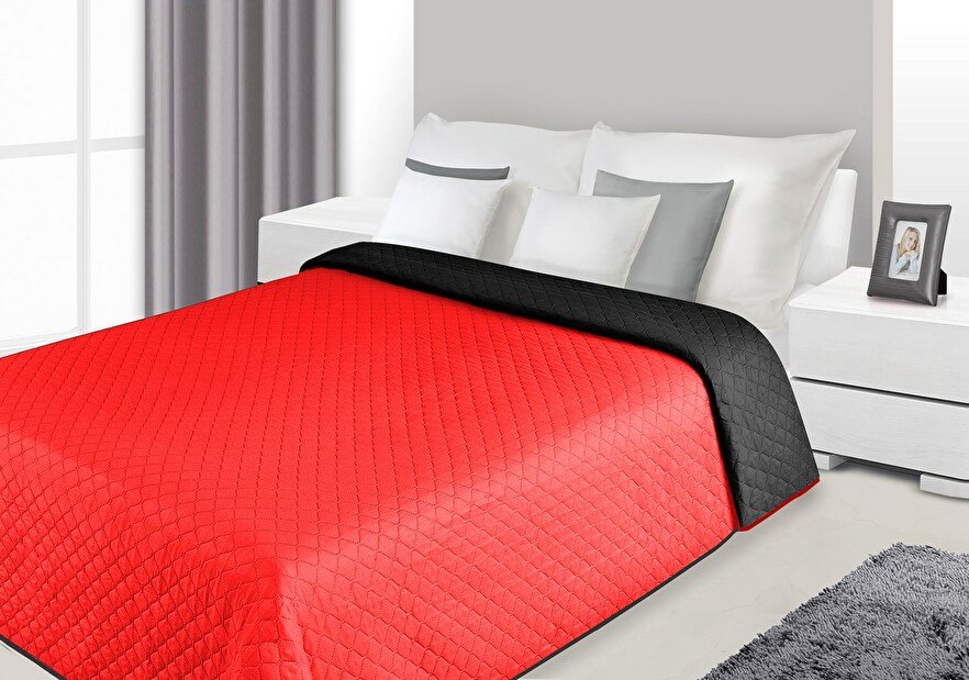 Přehoz na postel 260x230cm Alex (červená + černá)