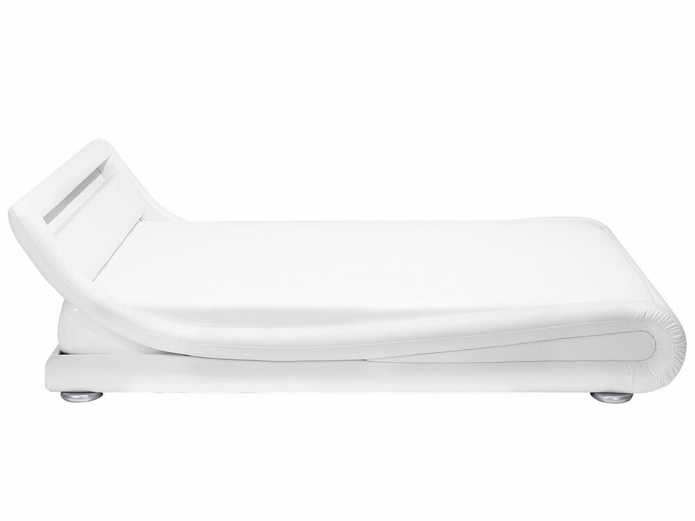 Manželská postel 180 cm AVENUE (s roštem a LED osvětlením) (bílá)