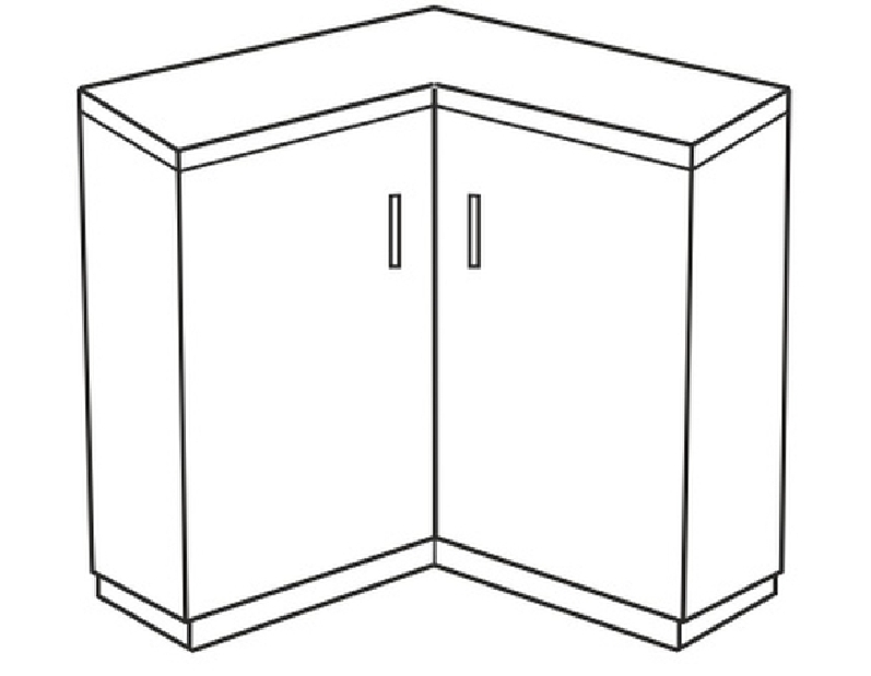 Spodní kuchyňská skříňka, rohová Narcis DN-86x86