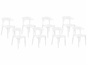 Set 8 ks jídelních židlí Gerry (bílá)