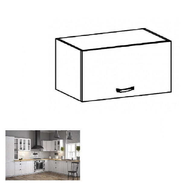 Horní kuchyňská skříňka G60KN Provense (bílá + sosna andersen)
