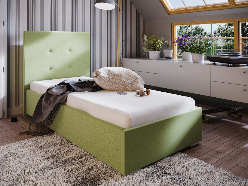 Jednolůžková postel 90 cm Foxxie 1 (zelená)