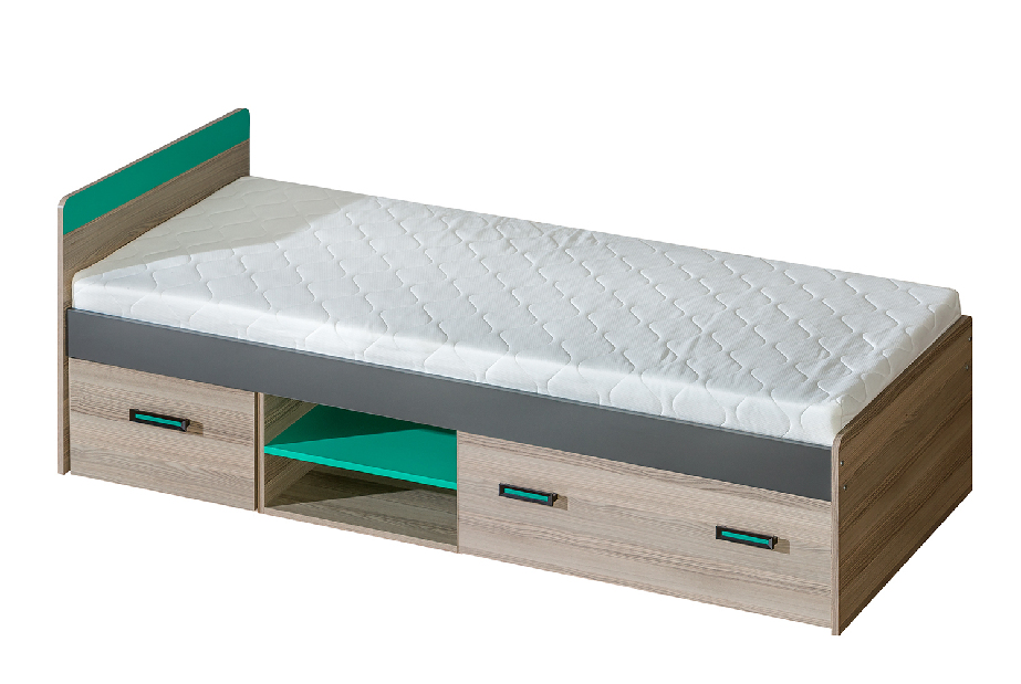 Jednolůžková postel 80 cm Ulmo U7 (s roštem a úl. prostorem)
