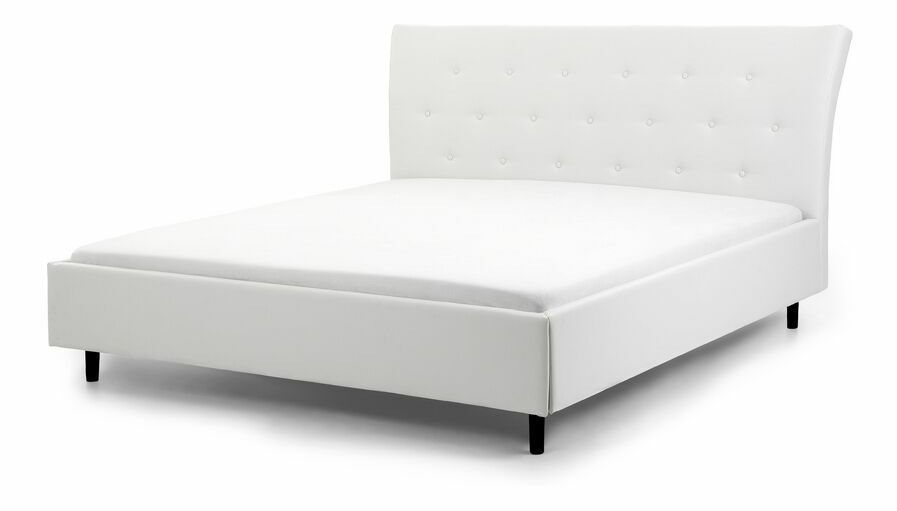 Manželská postel 160 cm SANTORI (s roštem) (bílá)