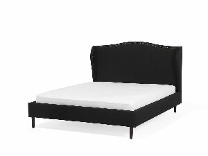 Manželská postel 140 cm COLLETTE (s roštem) (černá)