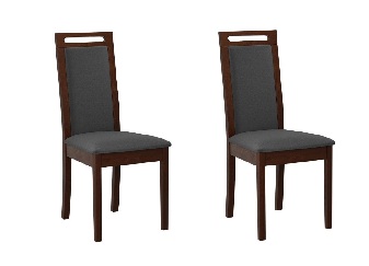 Set 2ks čalouněných jídelních židlí Heven VI (ořech + tmavě šedá) *výprodej